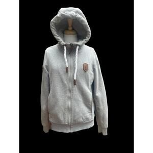 Naketano Women’s Gray Full Zip Hoodie Jacket Small Casual Sweatshirt Pullover